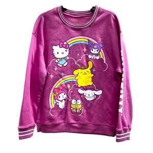 HELLO KITTY AND FRIENDS bubblegum pink print sweatshirt graphic plus sz XXL